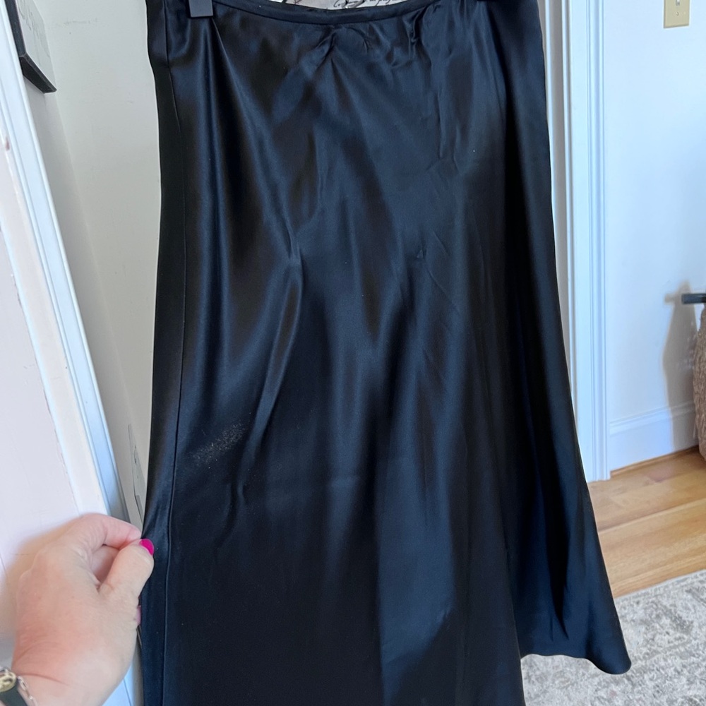 Ralph Lauren Black A-Line Silk Skirt as 8